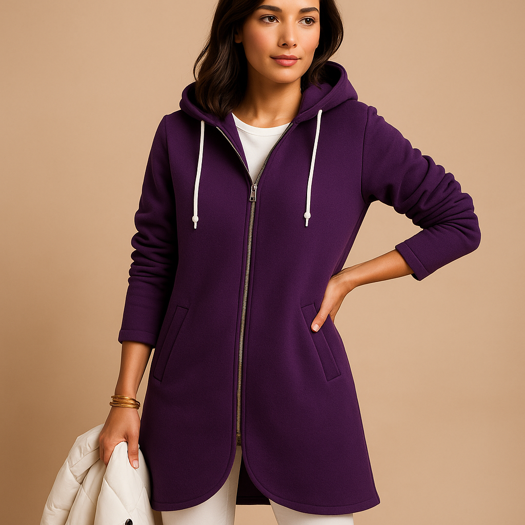 Hooded zip-up sweatshirt jacket for women | Mabel
