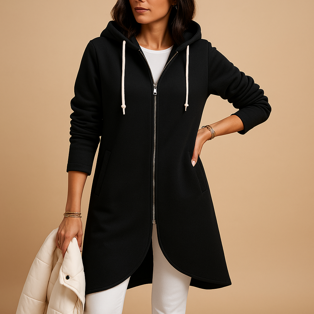 Hooded zip-up sweatshirt jacket for women | Mabel