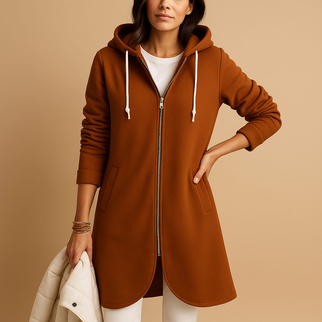 Hooded zip-up sweatshirt jacket for women | Mabel
