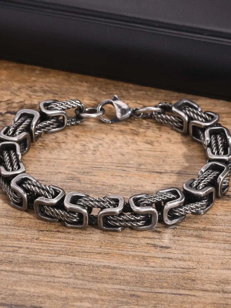 Iron Bastion Chain Cuff - Cross & Crown
