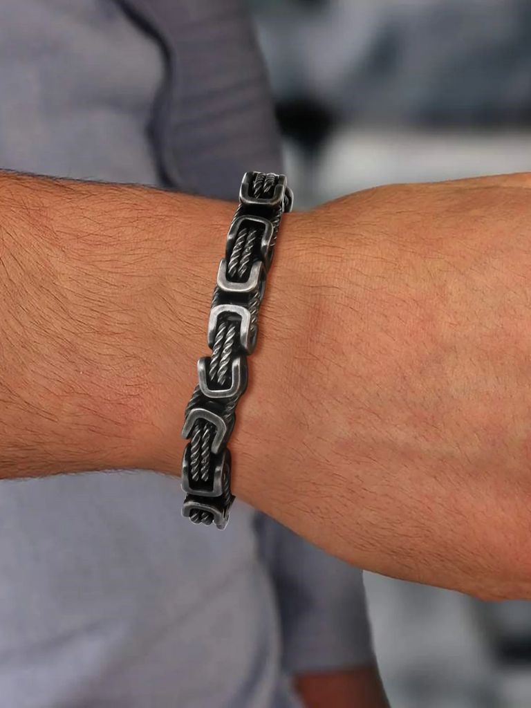 Iron Bastion Chain Cuff - Cross & Crown