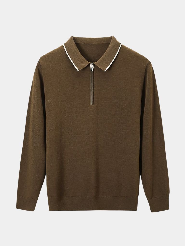 Ivory Elite Long Sleeve Polo for Men