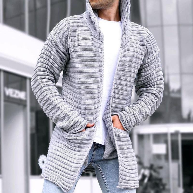 Manuel Stylish men's cardigan with stand-up collar