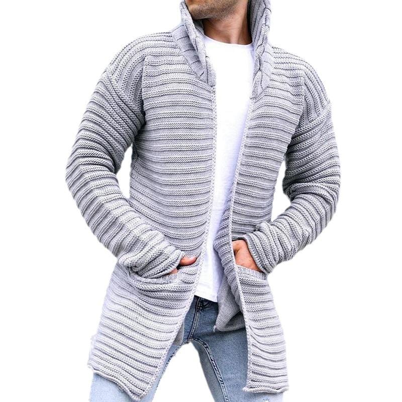 Manuel Stylish men's cardigan with stand-up collar