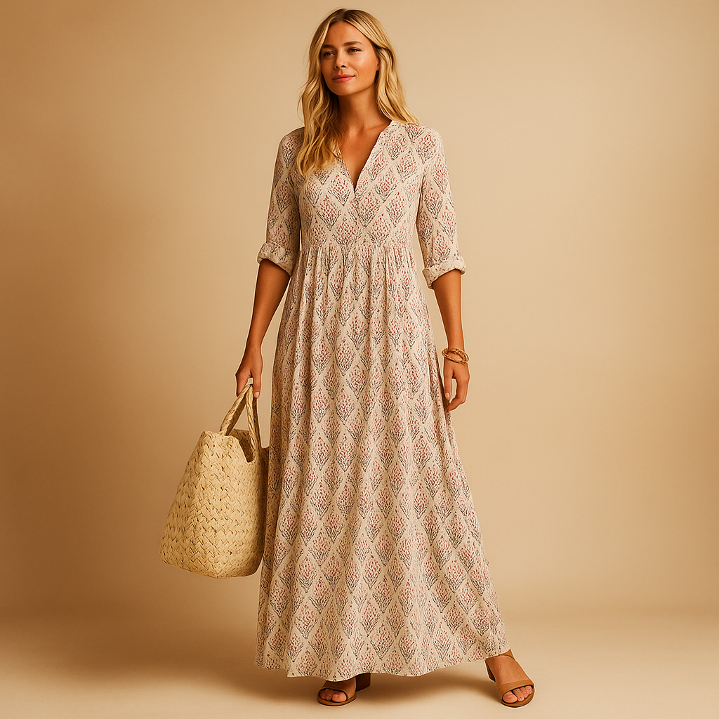 Knee-length summer dress with airy fit for women | Jolijn