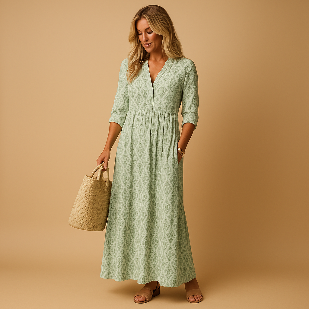 Knee-length summer dress with airy fit for women | Jolijn