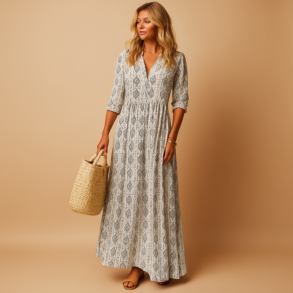 Knee-length summer dress with airy fit for women | Jolijn