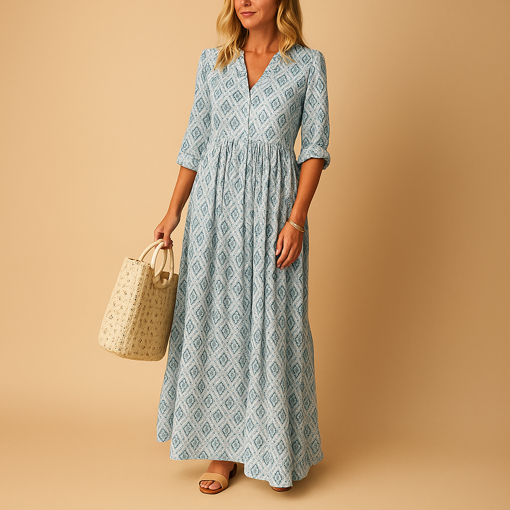 Knee-length summer dress with airy fit for women | Jolijn