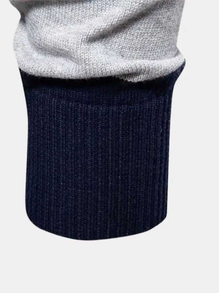 Knit Color Half Zip Knitwear for Men