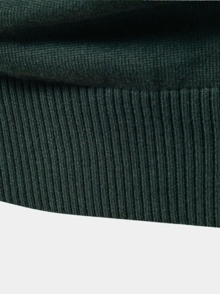 Knit Striped Quarter-Zip Jumper Sweater for Men