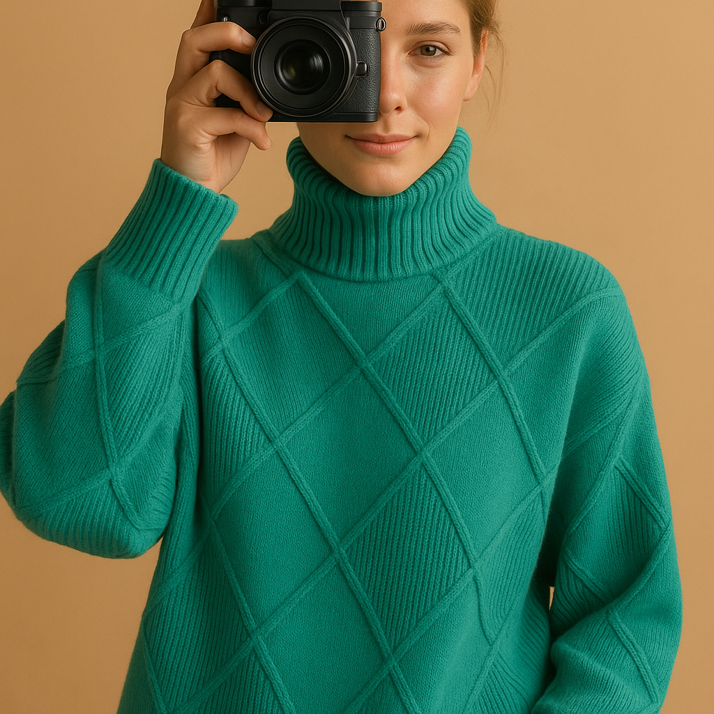 Knitted turtleneck sweater for women | Ellie