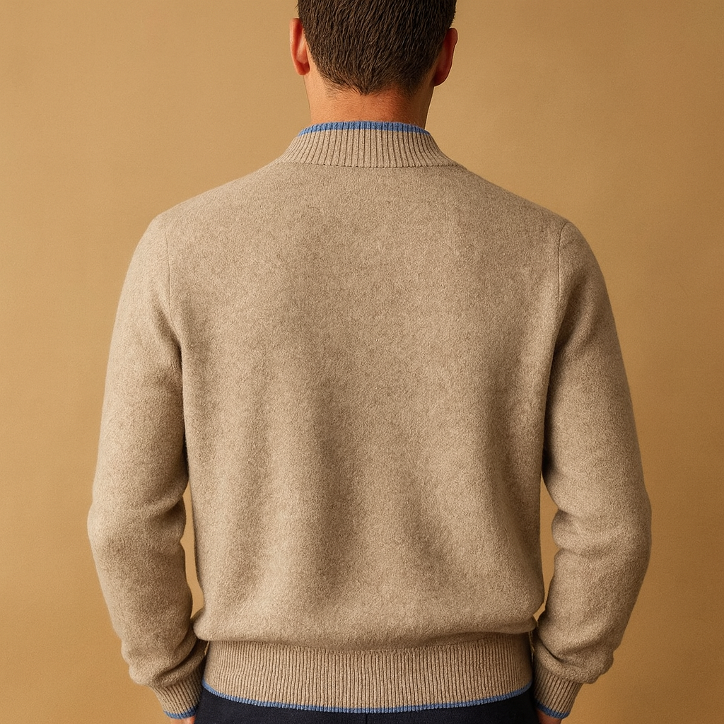 Knitted zip cardigan for men with collar | Elliot