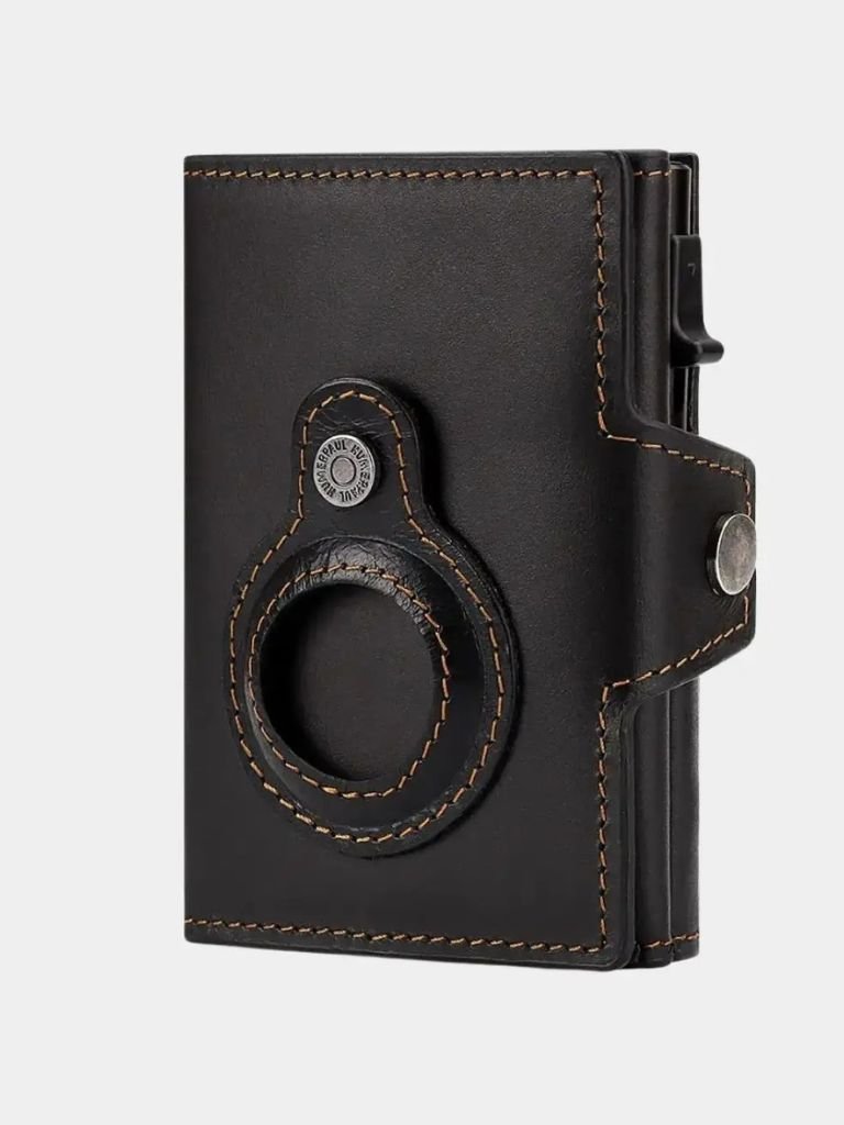 Leather Magnet Wallet Anti-Scam for Men