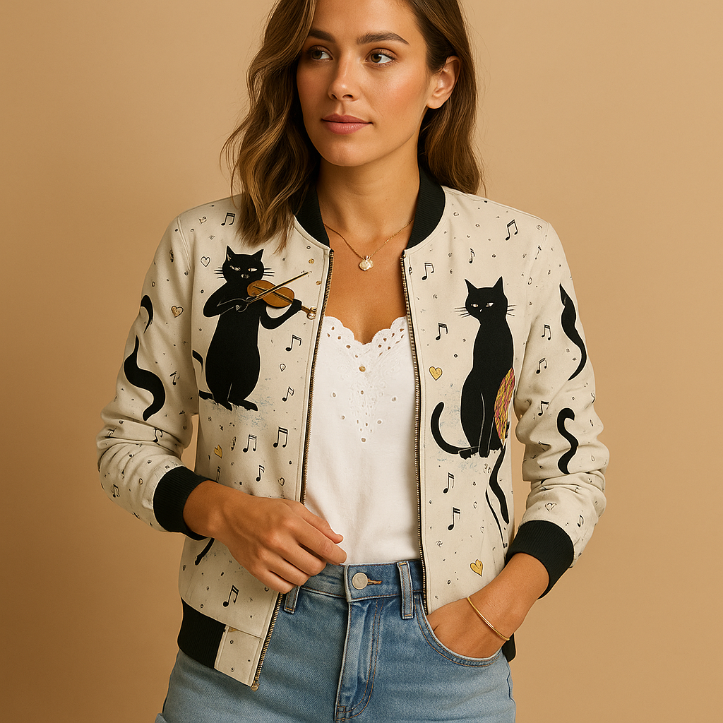 Lightweight printed summer jacket with relaxed fit for women | Dympna