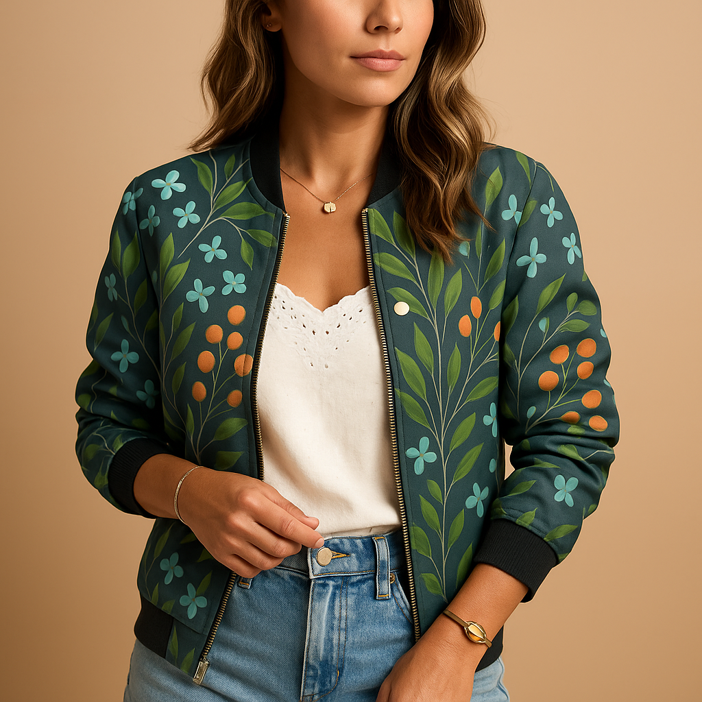 Lightweight printed summer jacket with relaxed fit for women | Dympna
