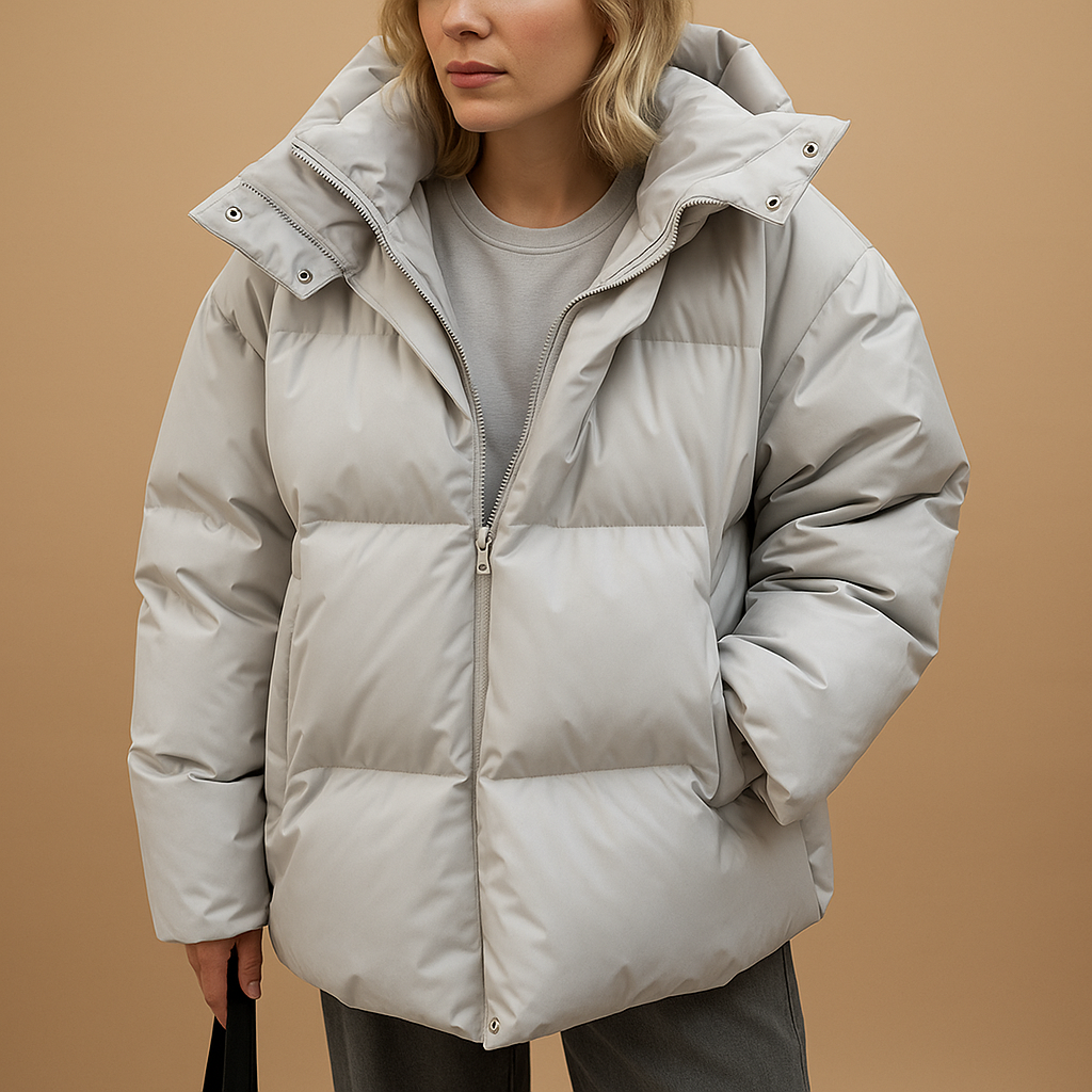 Lightweight quilted jacket with hood for women | Maron