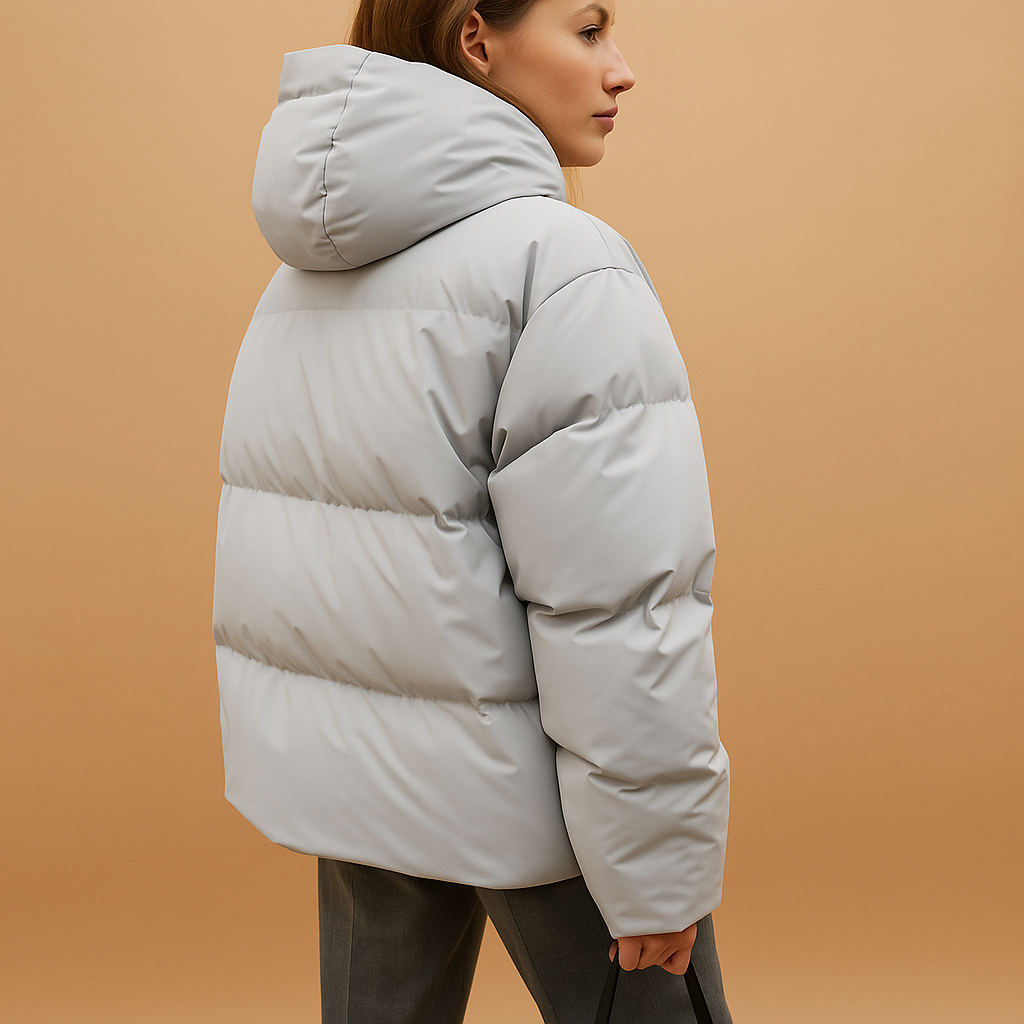 Lightweight quilted jacket with hood for women | Maron