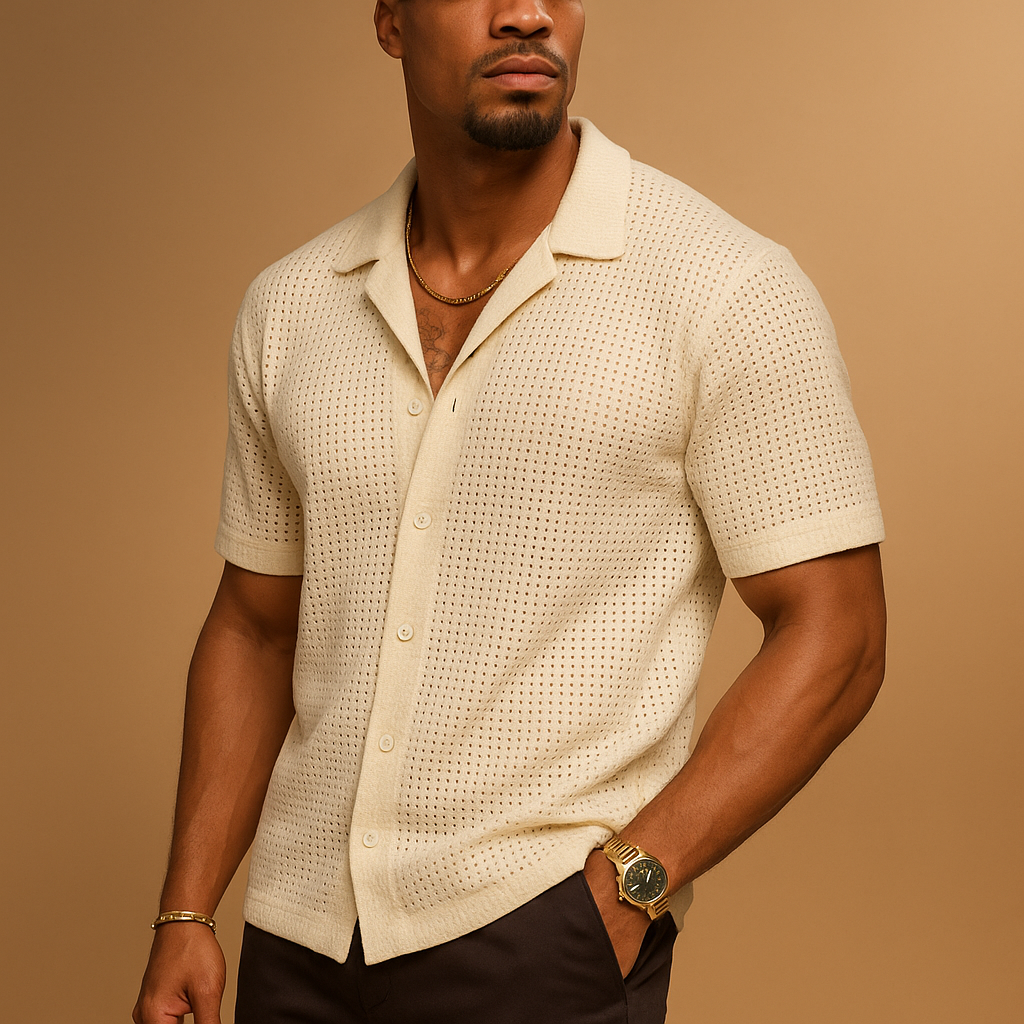 Lightweight short sleeve summer shirt with classic design for men | Mason