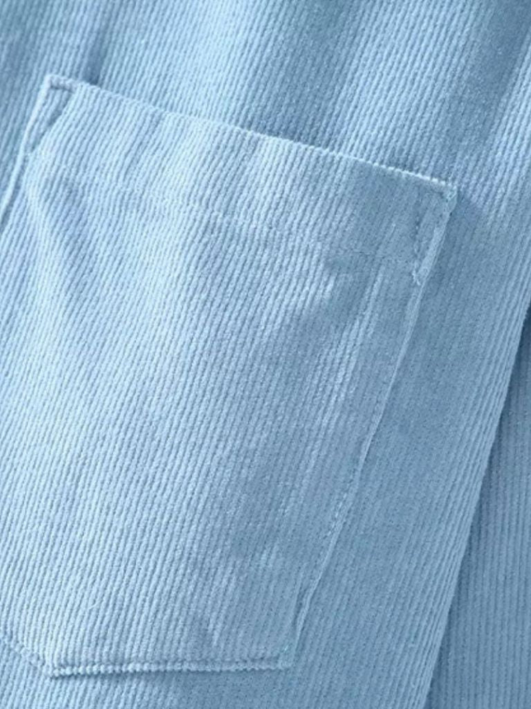 Corduroy Classic Blue Shirt for Men
