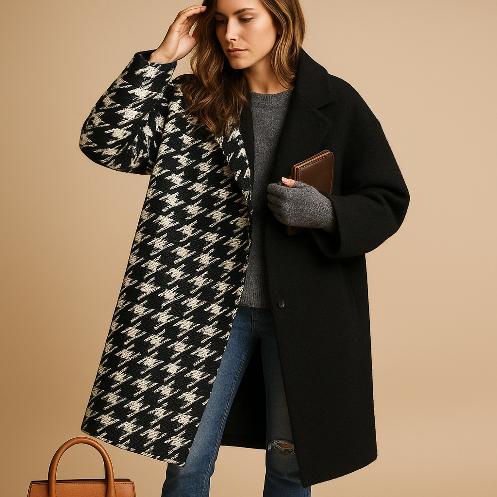 Long autumn coat with pockets for women | Hazel