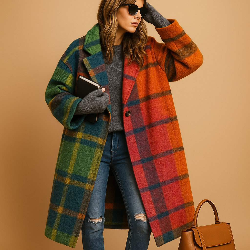 Long autumn coat with pockets for women | Hazel