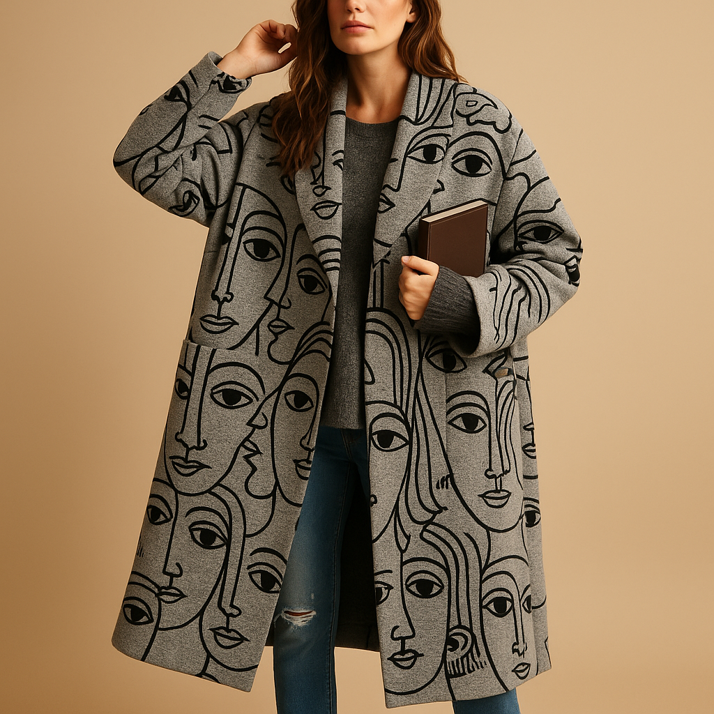 Long autumn coat with pockets for women | Hazel