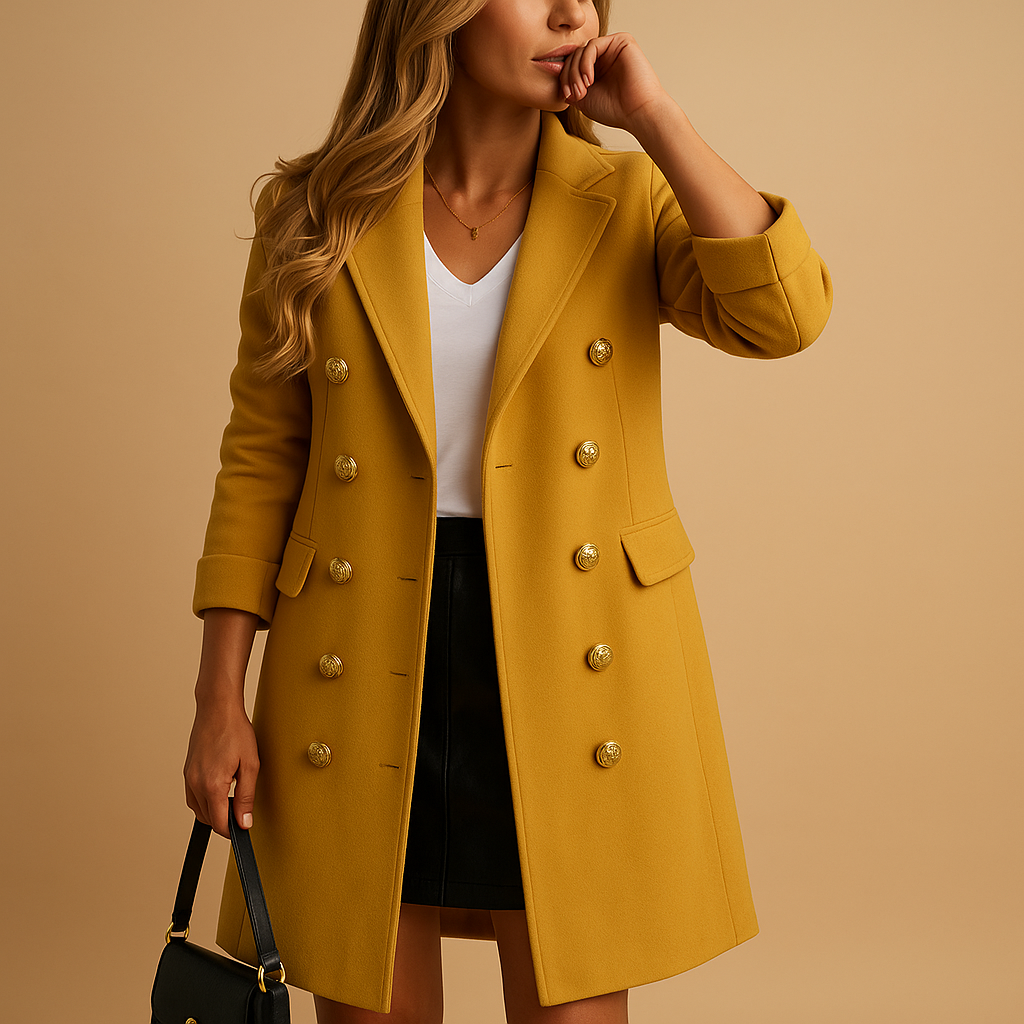 Long belted trenchcoat with button closure for women | Ada