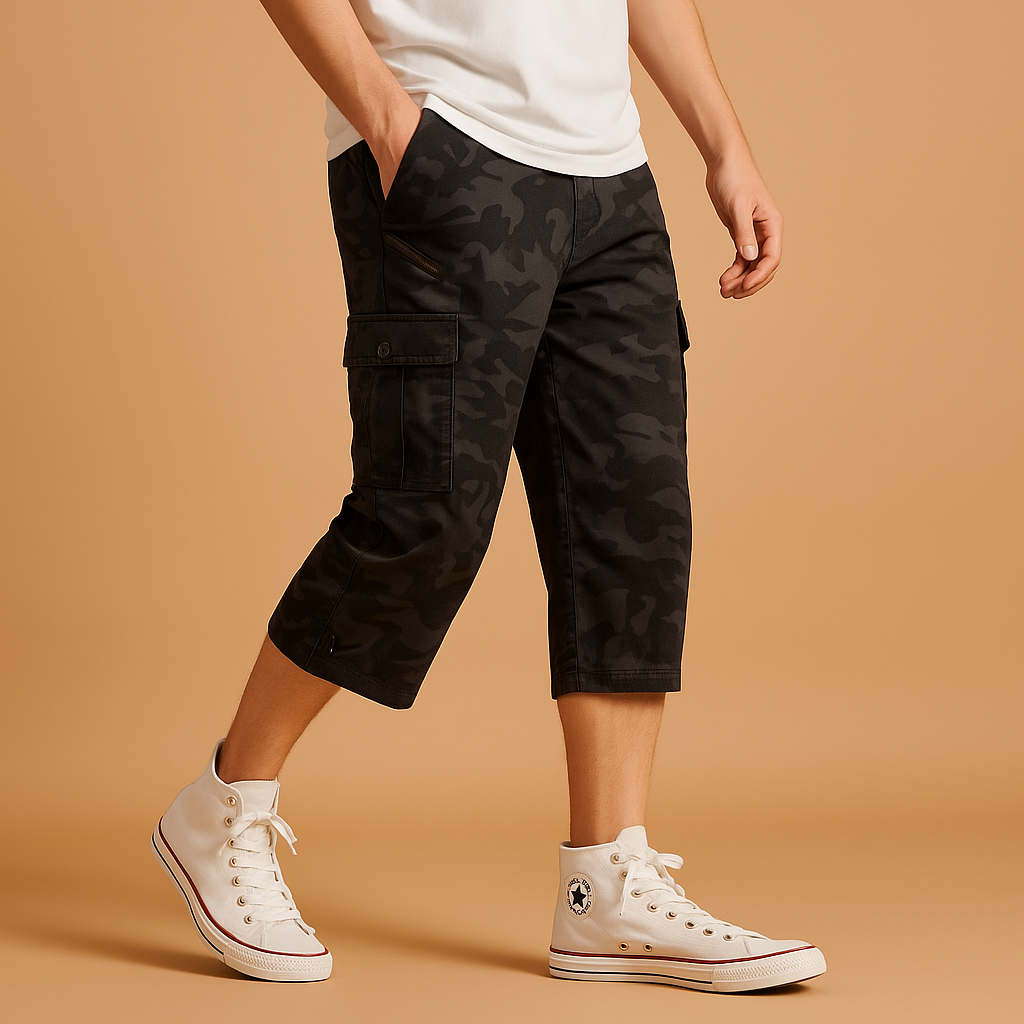 Long cotton cargo shorts for men | Marcus