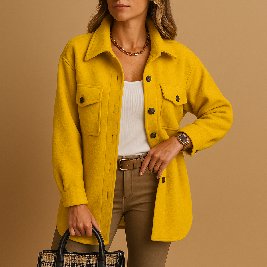 Long elegant winter coat with tailored silhouette for women | Noami