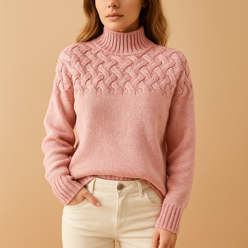 Long knit turtleneck sweater for women | Sansa