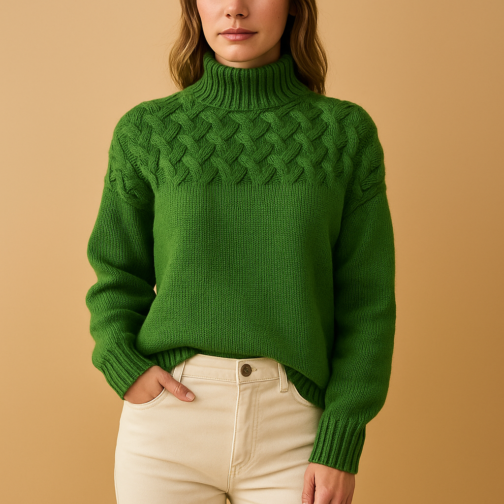 Long knit turtleneck sweater for women | Sansa
