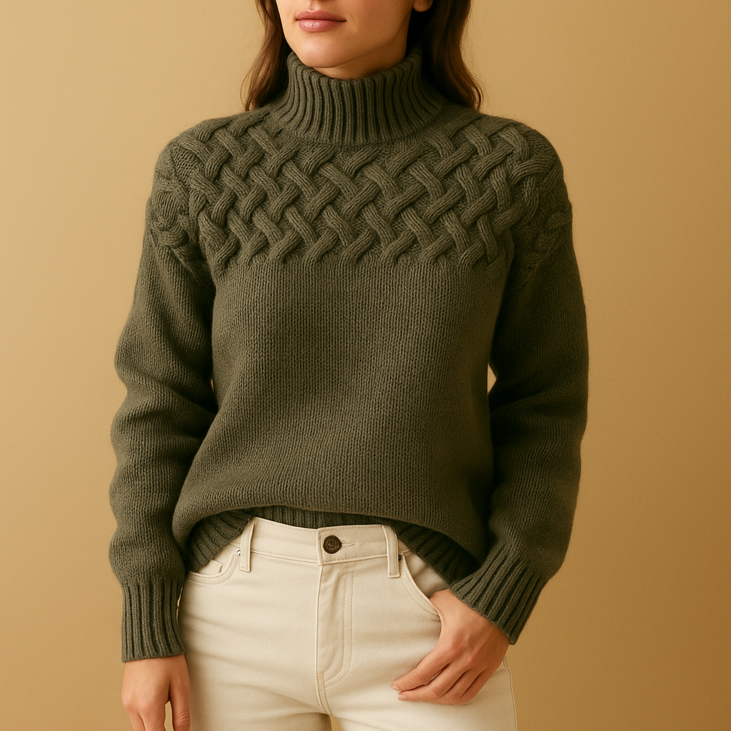 Long knit turtleneck sweater for women | Sansa