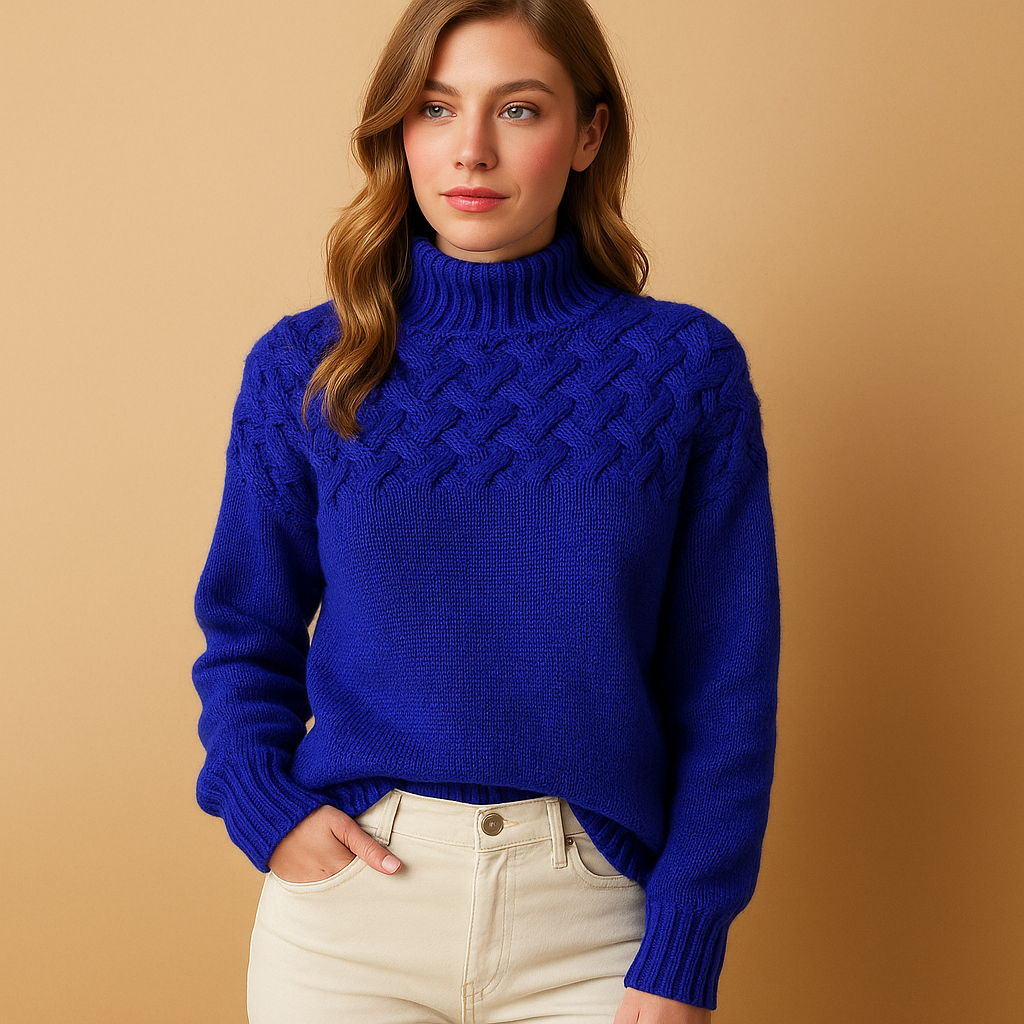 Long knit turtleneck sweater for women | Sansa