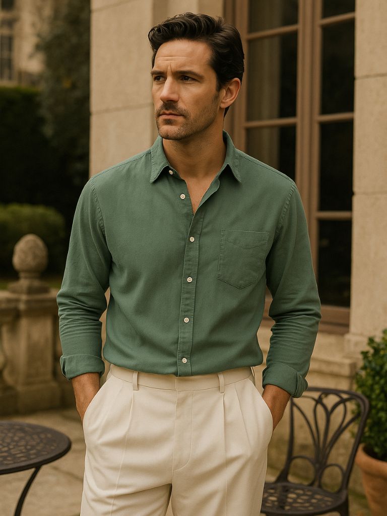 Long Sleeve Essential Linen Shirt for Men