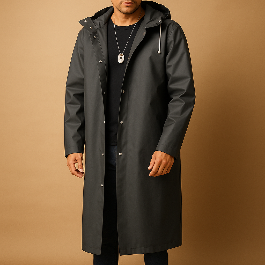 Long waterproof rain jacket for men | Bennett