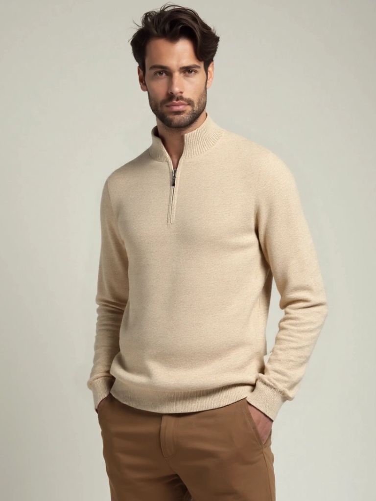 Merino Half Zip Sweater for Men