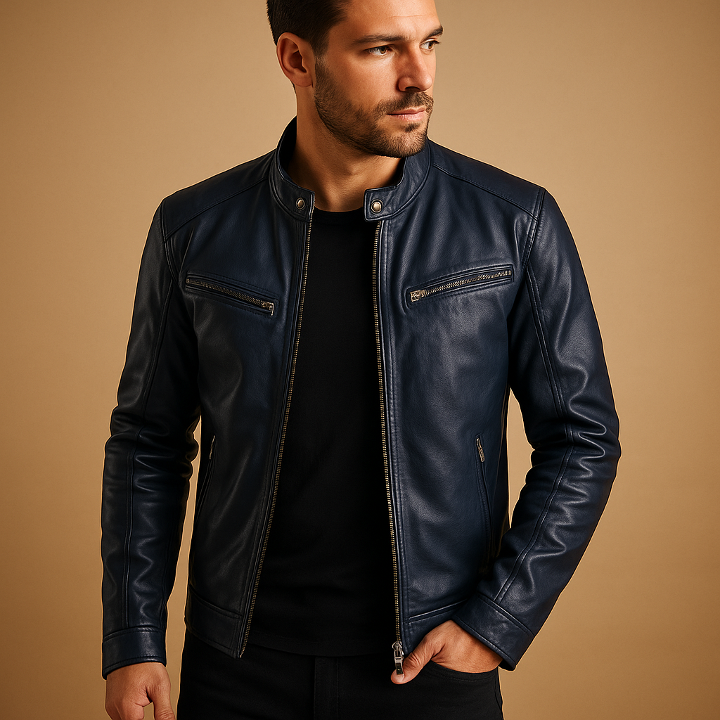 Mid-season PU leather jacket for men | Carson