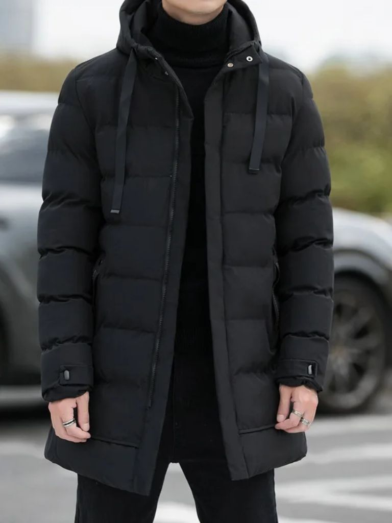 Minimalist Long Puffer Jacket for Men