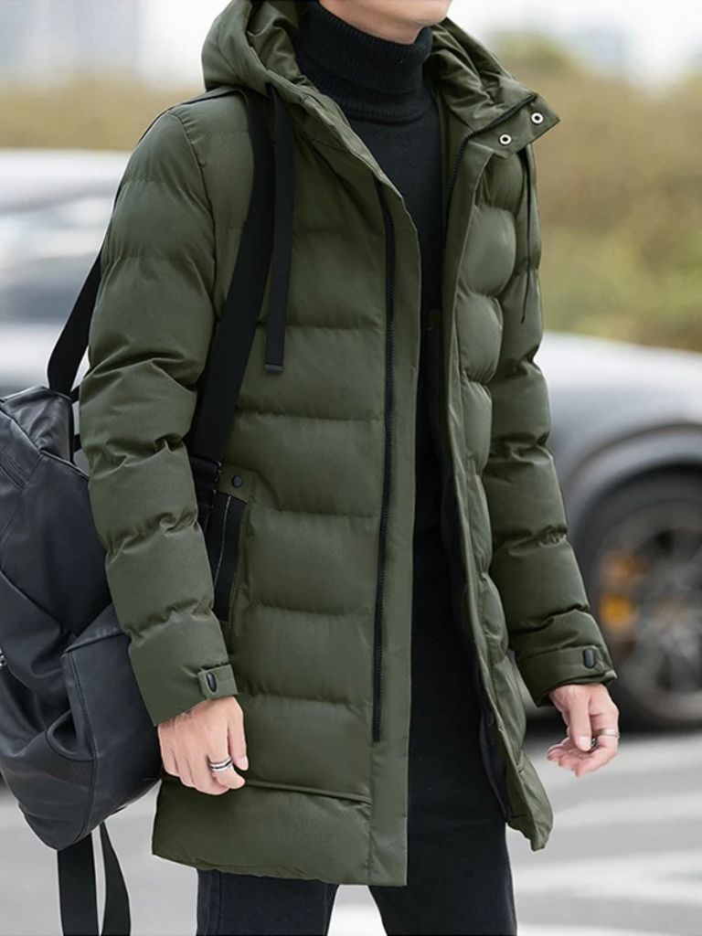 Minimalist Long Puffer Jacket for Men