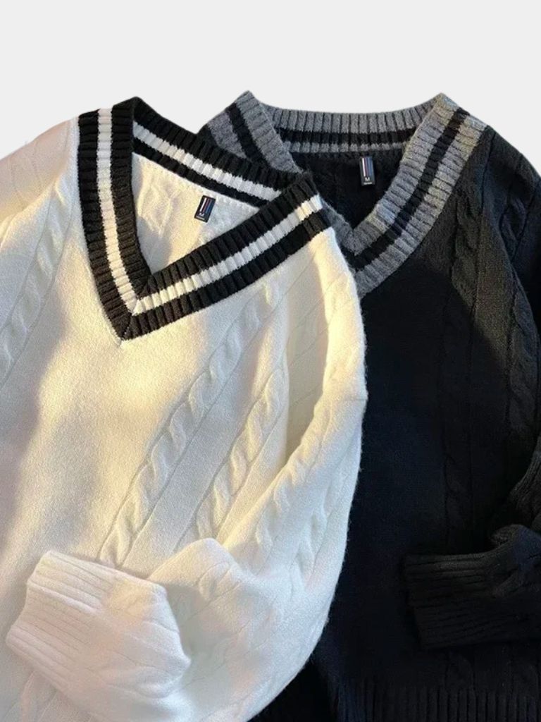 Minimalist V-Neck Sweater for Men