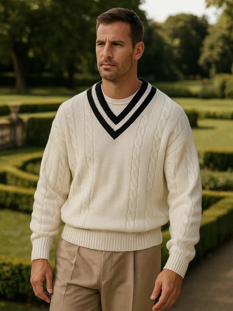 Minimalist V-Neck Sweater for Men