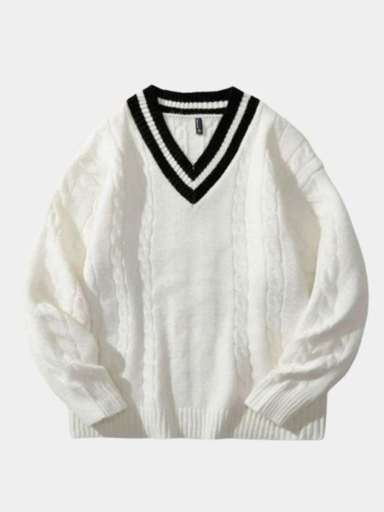 Minimalist V-Neck Sweater for Men