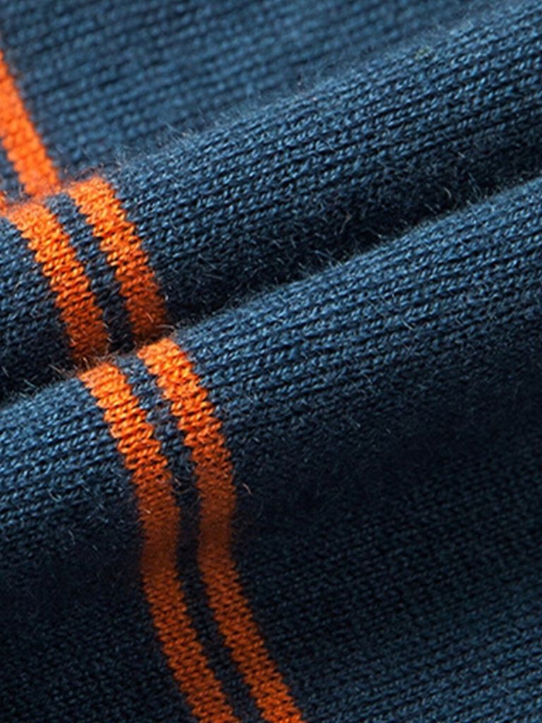 Navy Sunset Striped Polo for Men