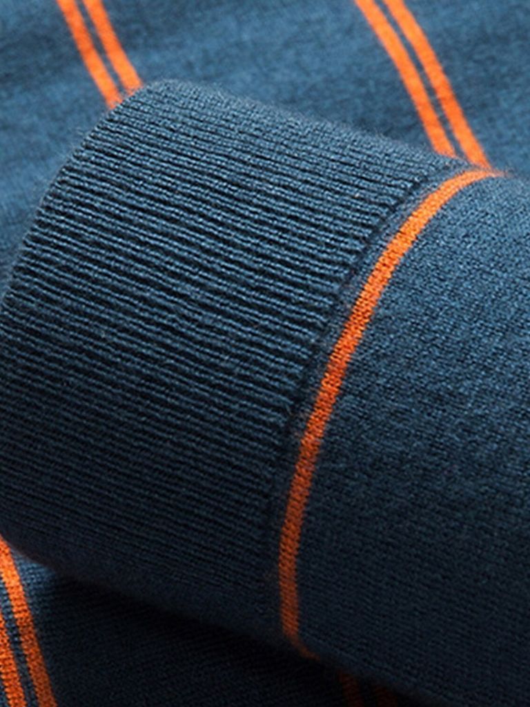 Navy Sunset Striped Polo for Men