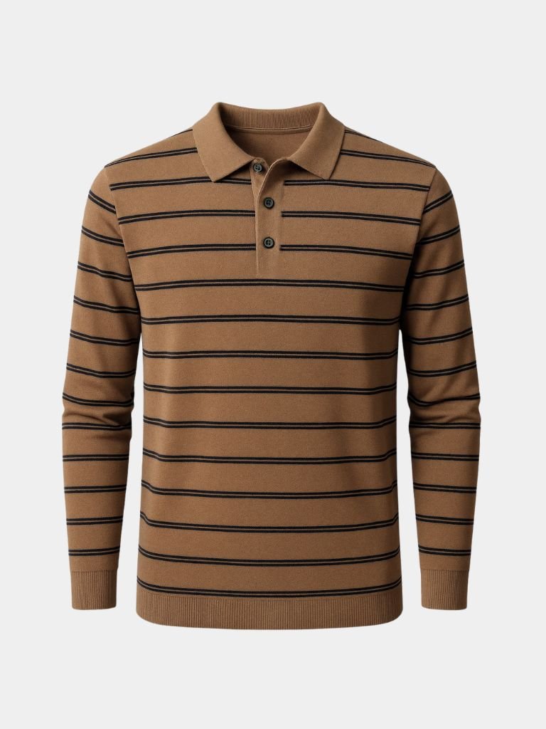 Navy Sunset Striped Polo for Men
