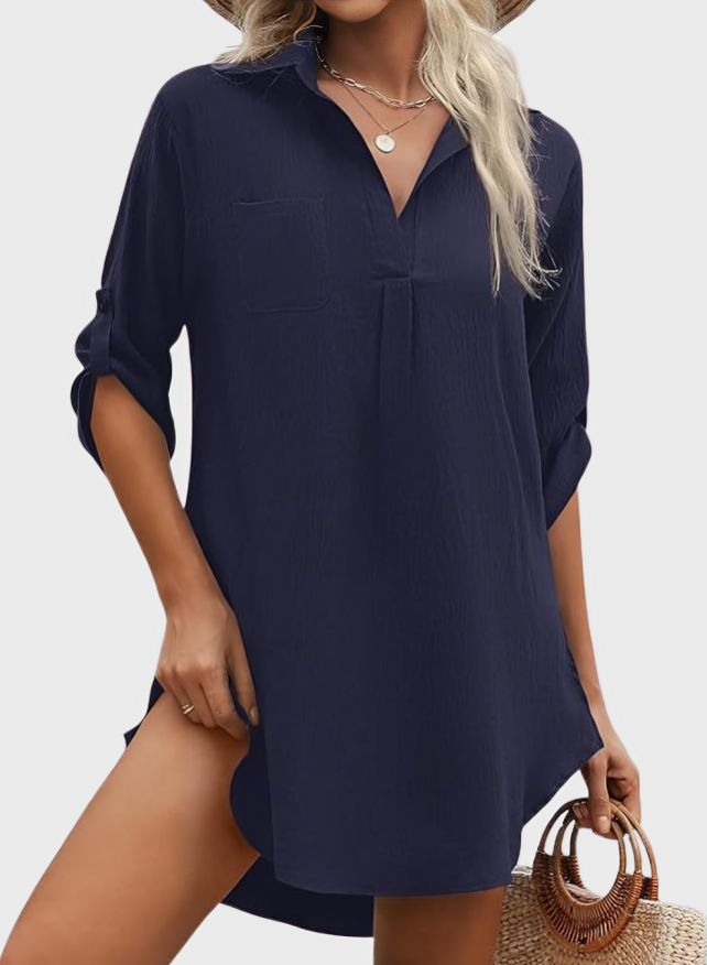 V Neck Swimsuit Cover Up Shirt