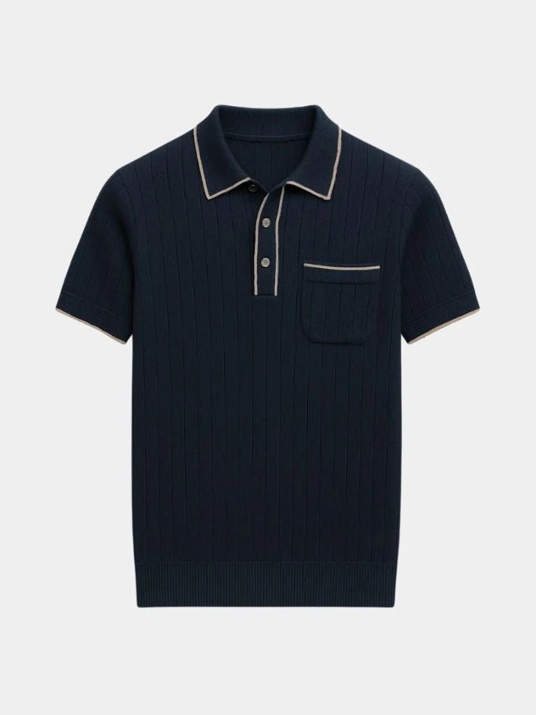 Old Money Knit Polo Shirt for Men