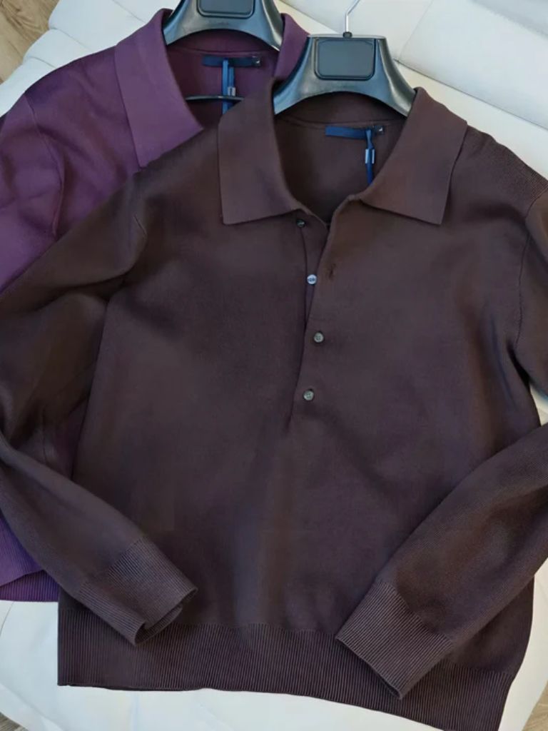 Old Money Knit Polo Sweater for Men