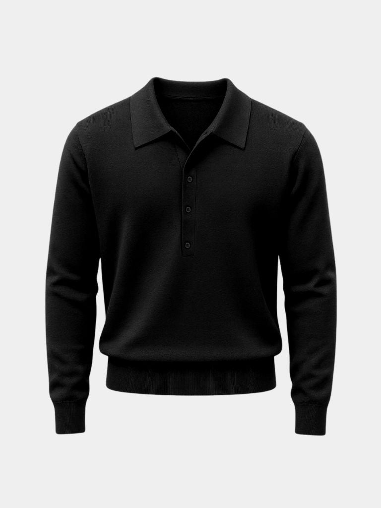 Old Money Knit Polo Sweater for Men