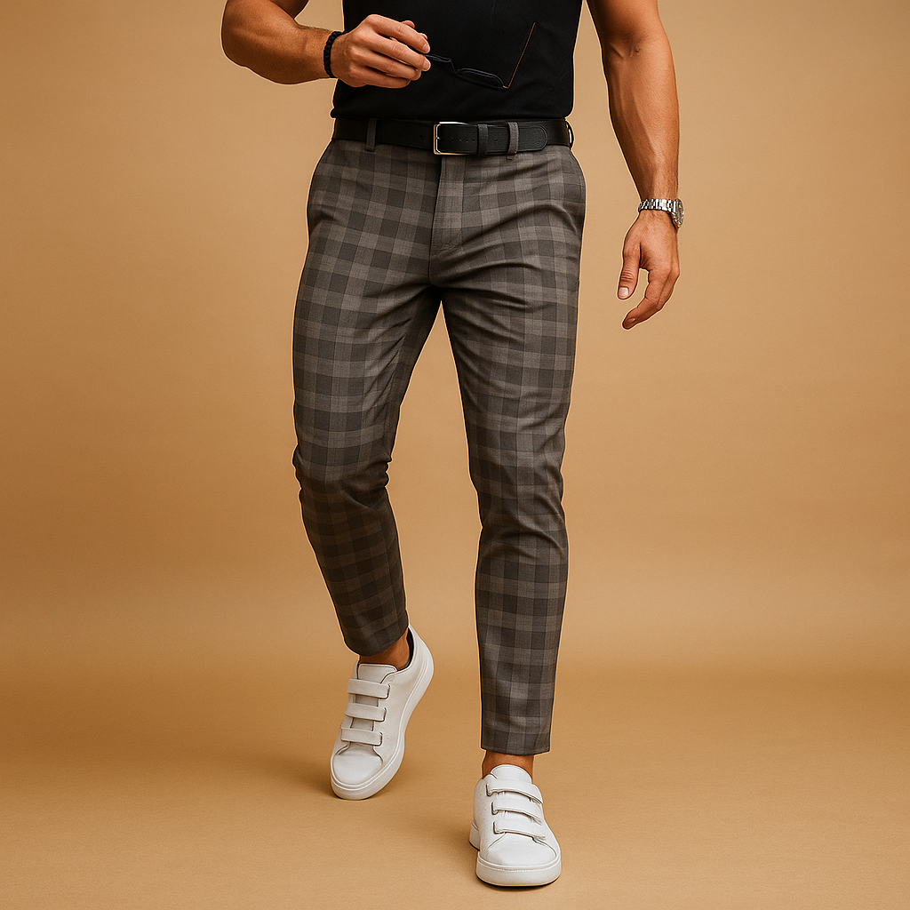 Plaid casual trousers for men | Adrian